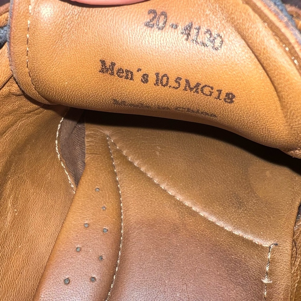 Johnston & Murphy men’s sheepskin leather tan Oxford dress shoes size 10.5 - Picture 8 of 9